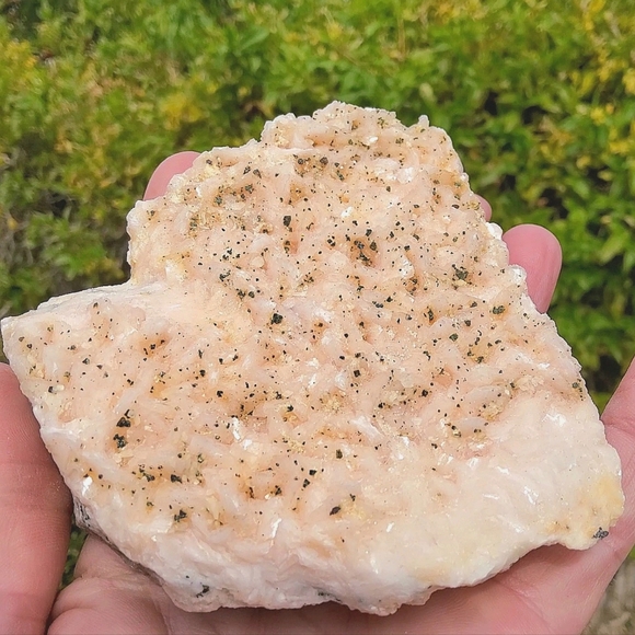 Icy Pink Peach Display Dolomite w/ Chalcopyrite Specimen--Collector's Quality - Picture 3 of 17